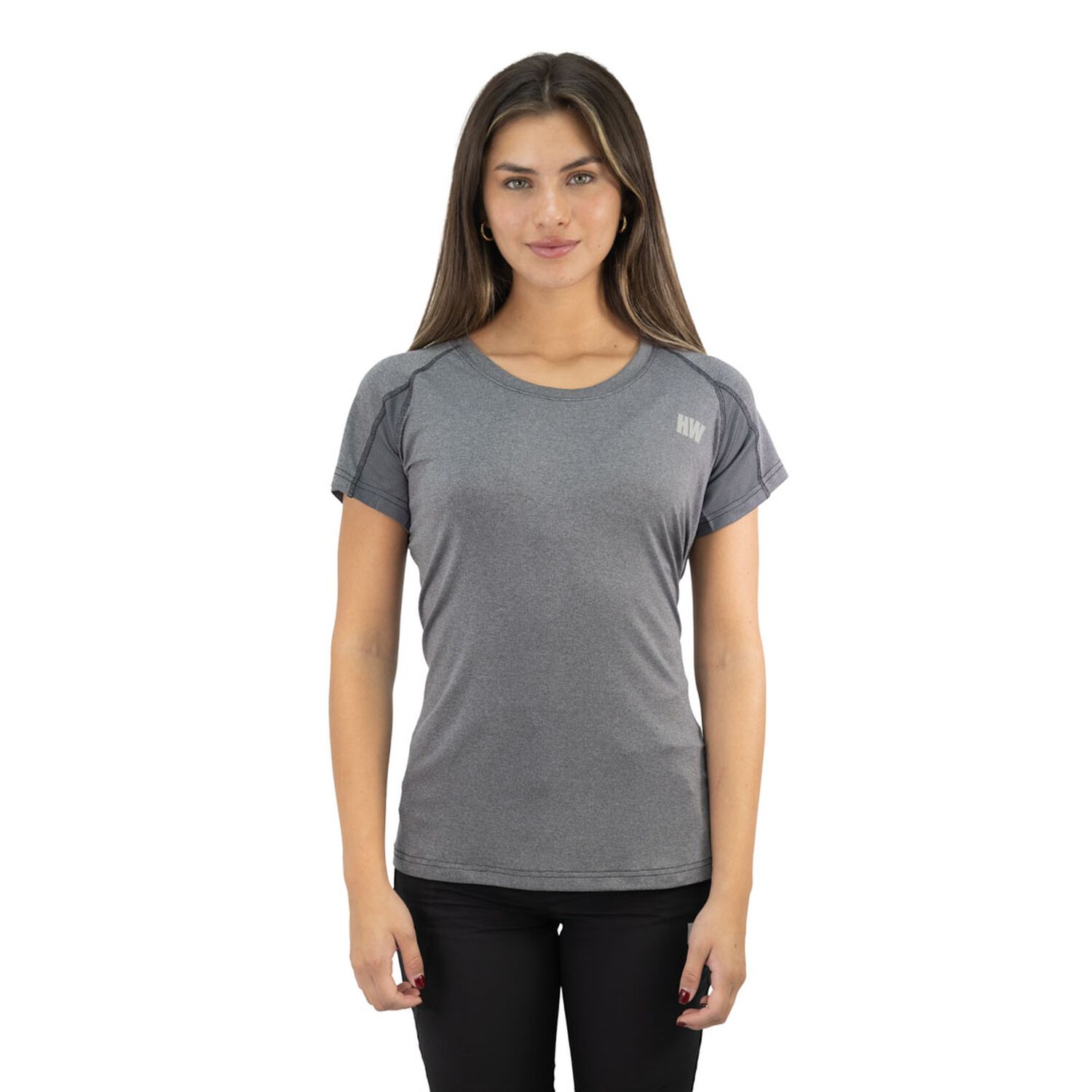 Polera Dry Fit Hw Spx Manga Corta Mujer Carbon Grey image number 0.0